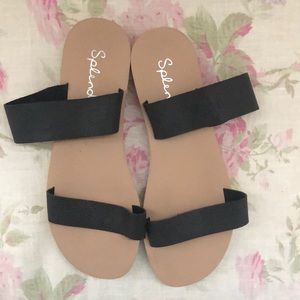 SPELNDID black leather sandals— BRAND NEW
